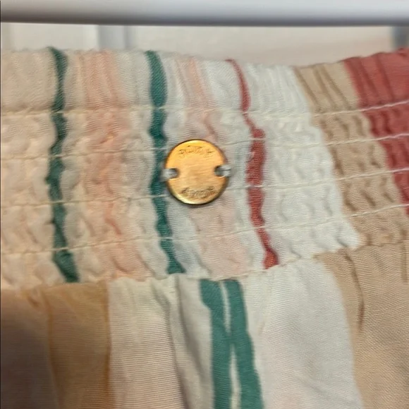 Roxy Orange and White Striped summer Crop Pants wide leg size xs - Picture 4 of 8